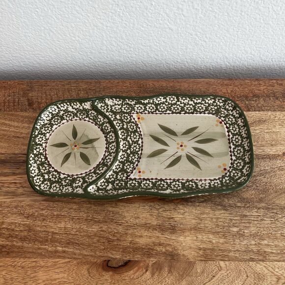 Temptations Presentable Ovenware by Tara~Old World~Serving Platter Ceramic Green - Picture 1 of 5